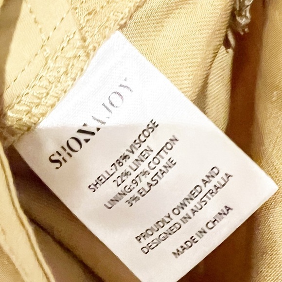 NWT ShonaJoy Free People Matilda Asymmetrical Linen Shorts in Cumin size US 4 - Picture 7 of 12